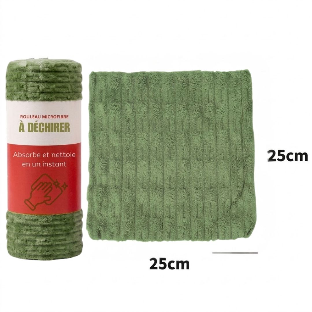 Rouleau microfibre à déchirer – Absorbe et nettoie en un instant