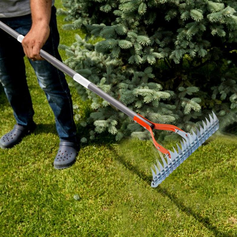 GroundMaster™ – Râteau en Acier Inoxydable à Poignée Réglable