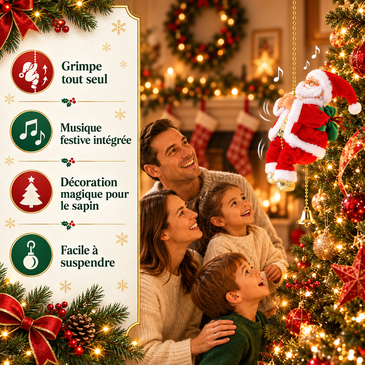 NOËLIA™ – Père Noël Grimpeur Musical