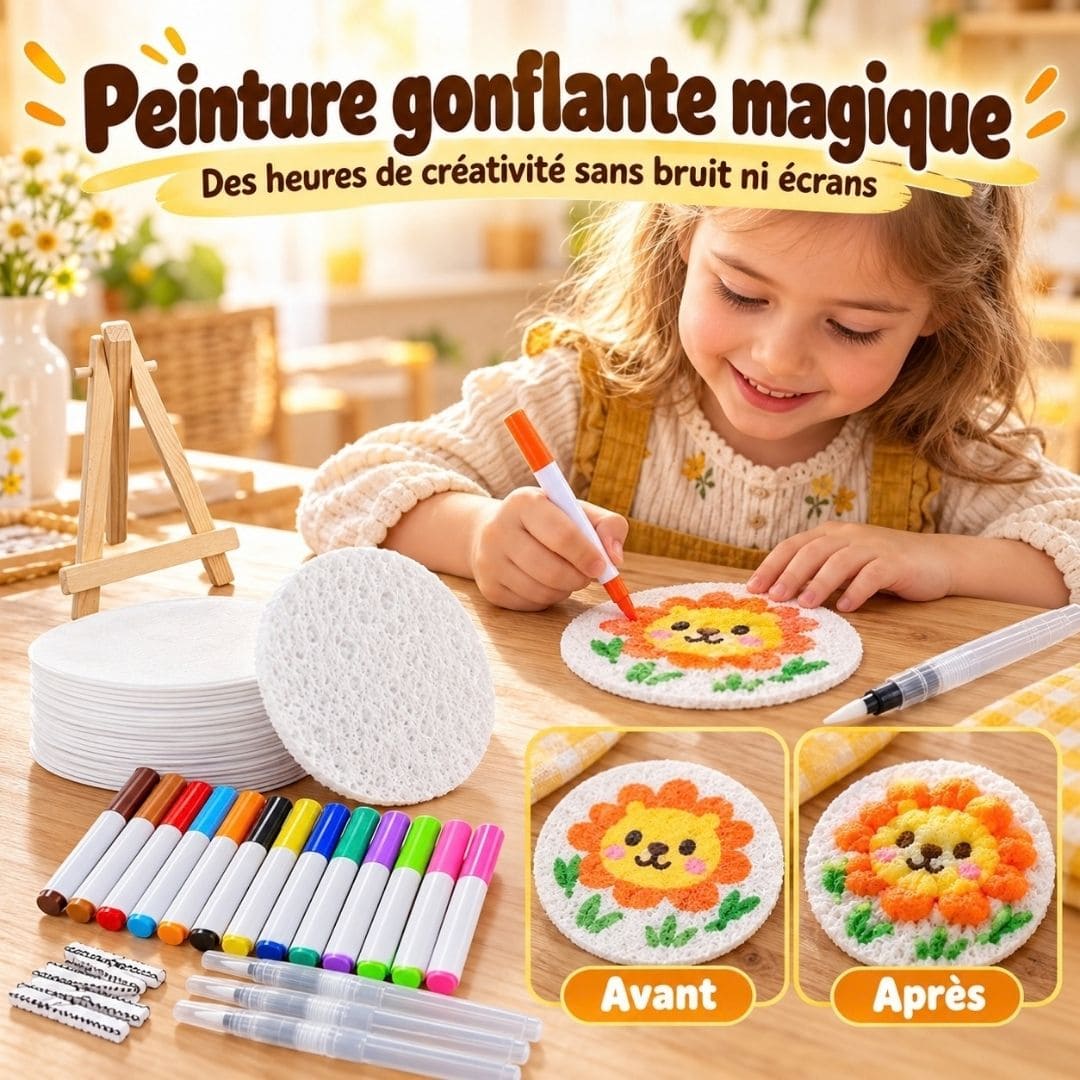 Peinture gonflante magique – Des heures de créativité sans bruit ni écrans