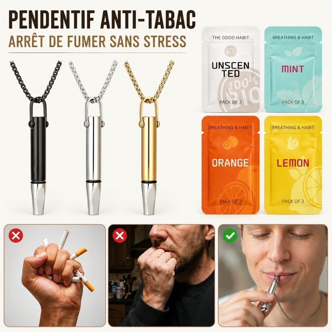 Pendentif anti-tabac – Arrêt de fumer sans stress en 30 jours