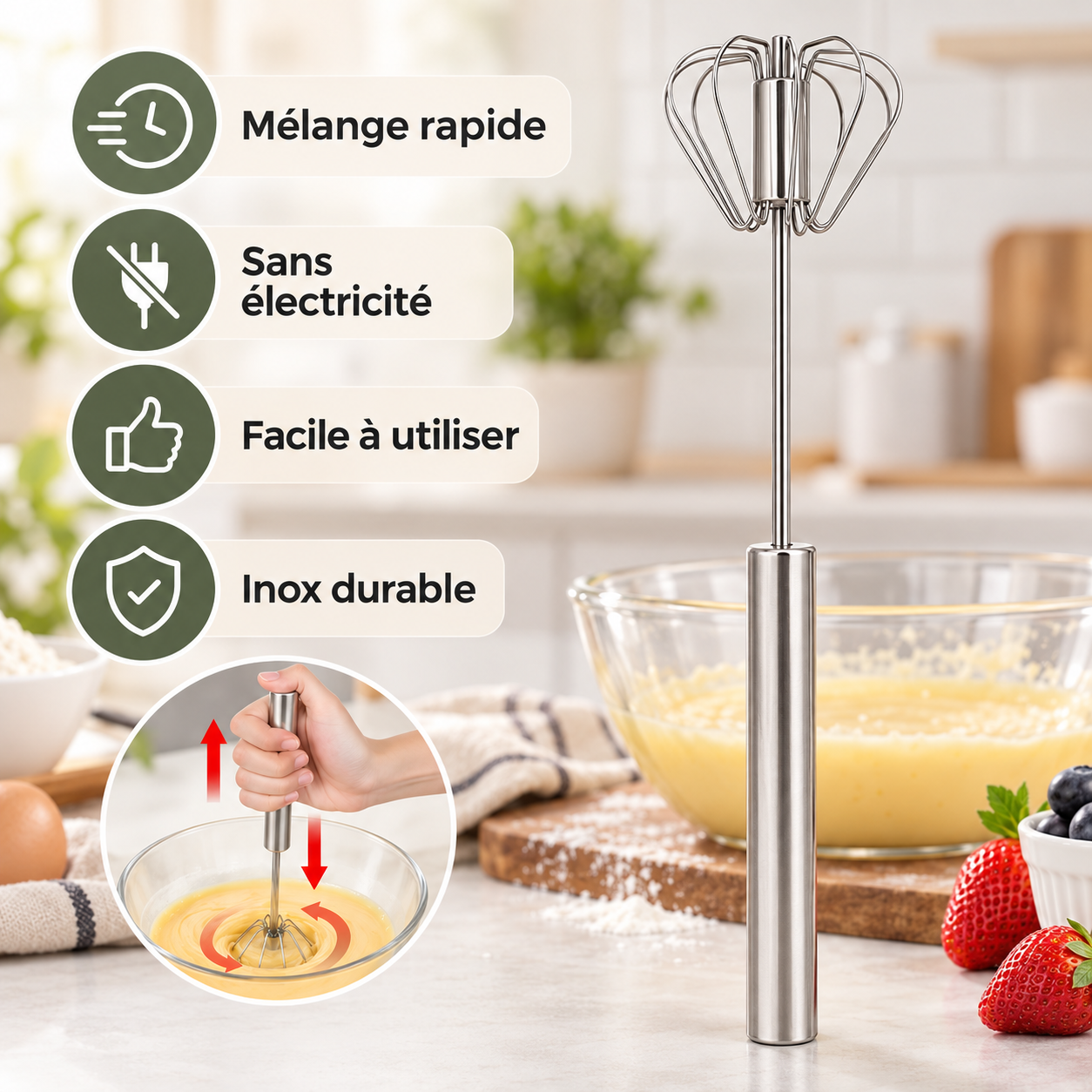 MIXÉA™ – Batteur Automatique à Pression