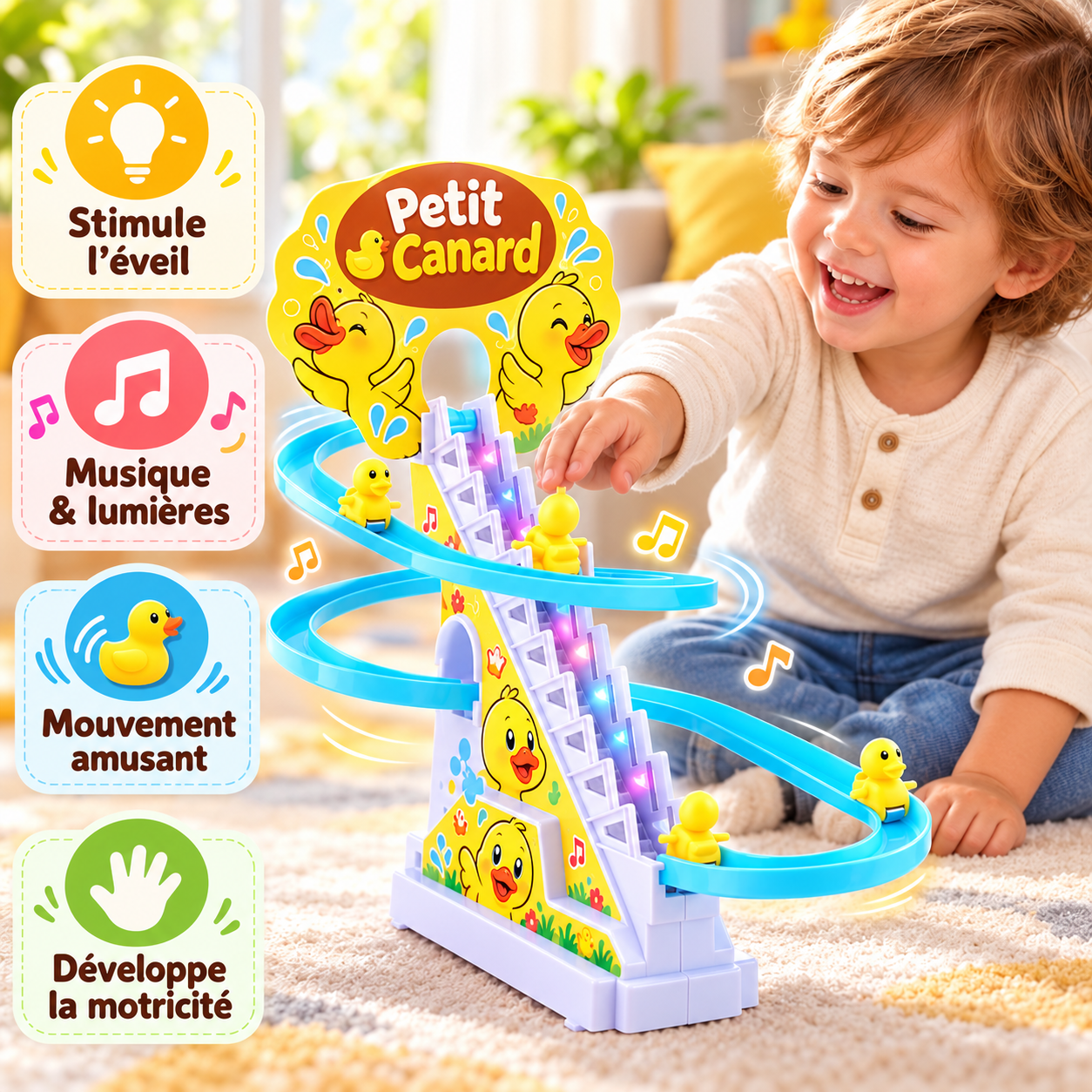 DUCKYSLIDE™ – Circuit Toboggan Canetons Musical & Lumineux
